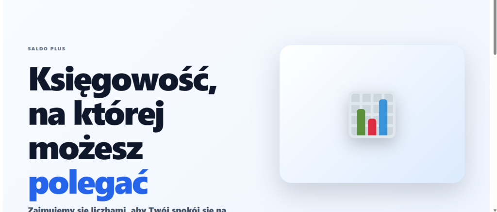 Przykładowa strona internetowa WordPress dla biura rachunkowego Saldo Plus