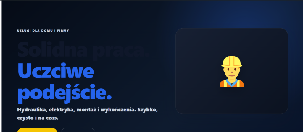 Przykładowa strona internetowa WordPress dla firmy usługowej Solidny Fach